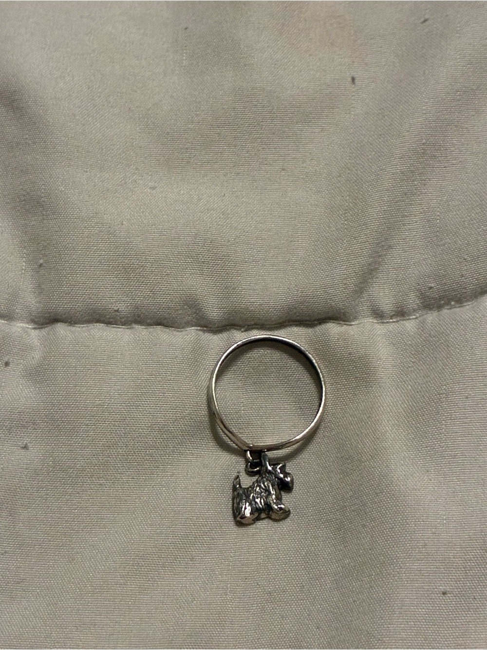 Sterling Silver Scottie Dog Charm Ring